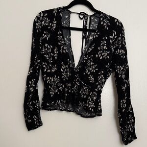 Final Touch Black Floral Blouse